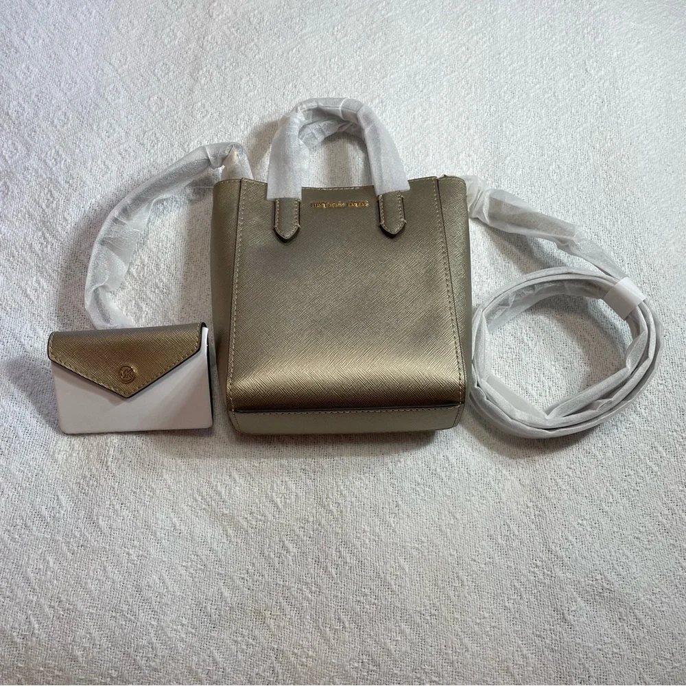 Michael Kors Metallic Gold Mini‎ Bag NWT - Picture 3 of 10